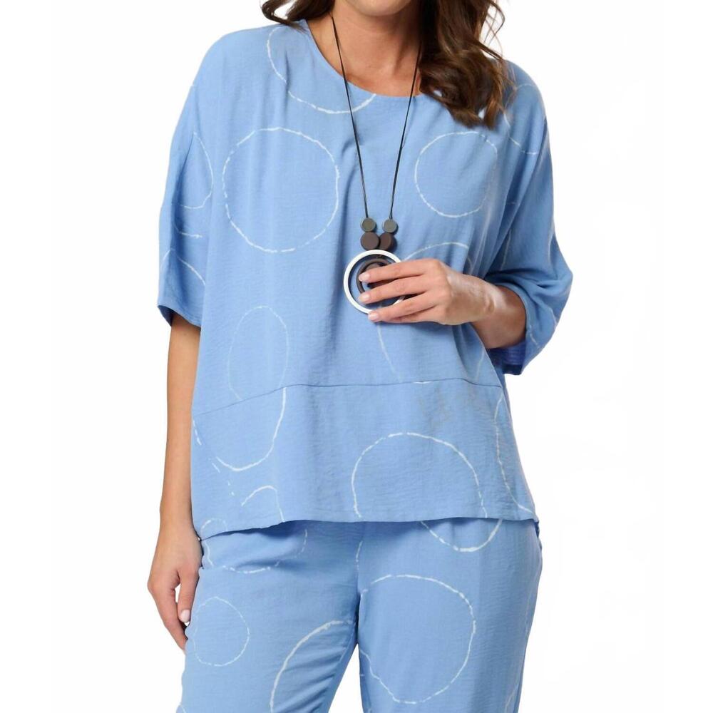 NEW SALOOS printed short top in denim